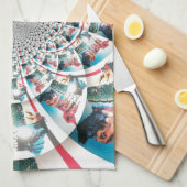 Keniaanse Tapestry Kaleidoscope Art Print Theedoek (Quarter Fold)