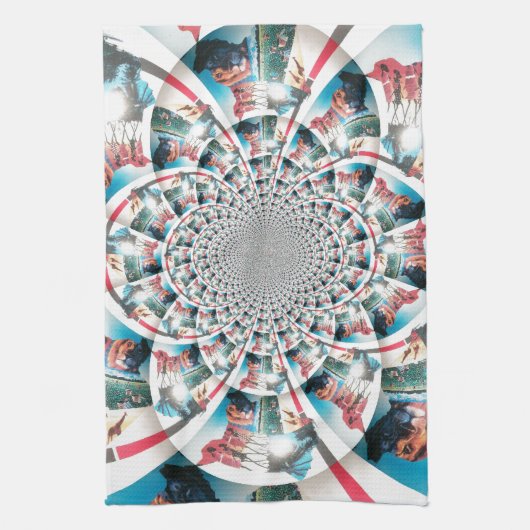 Keniaanse Tapestry Kaleidoscope Art Print Theedoek (Verticaal)