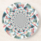 Keniaanse Tapestry Kaleidoscope Art Print Zandsteen Onderzetter (Voorkant)