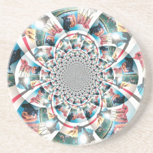 Keniaanse Tapestry Kaleidoscope Art Print Zandsteen Onderzetter (Voorkant)