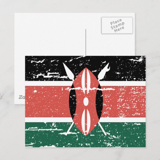 Keniaanse vlag Briefkaart (Voorkant / Achterkant)