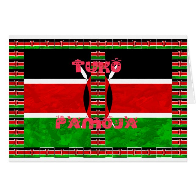 Keniaanse Vlag Eenheid: Tuko Pamoja Design (Voorkant Horizontaal)