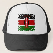 Keniaanse Vlag Eenheid: Tuko Pamoja Design Trucker Pet (Voorkant)