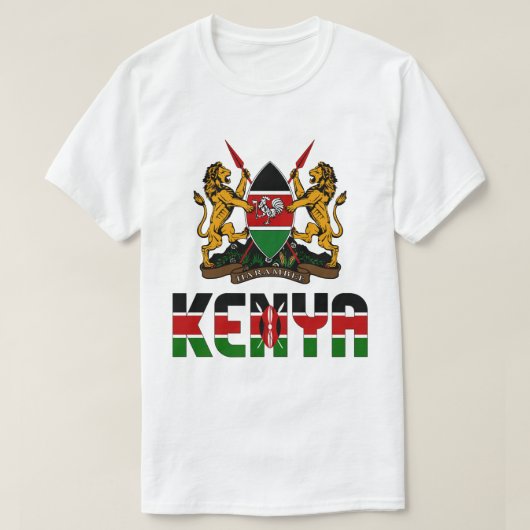 Keniaanse vlag en wapenschild t-shirt (Design voorkant)