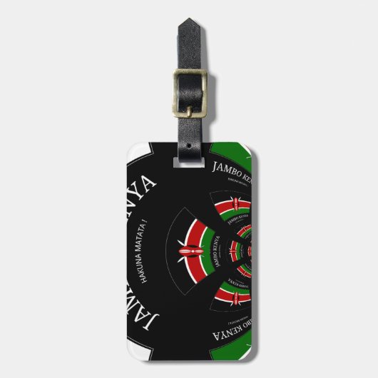 Keniaanse vlag Geïnspireerd door Jambo Welcome Des Bagagelabel (Voorkant verticaal)