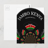 Keniaanse vlag Geïnspireerd door Jambo Welcome Des Briefkaart (Voorkant / Achterkant)