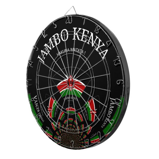 Keniaanse vlag Geïnspireerd door Jambo Welcome Des Dartbord (Voorkant Rechts)