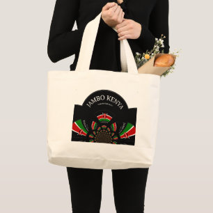 Keniaanse vlag Geïnspireerd door Jambo Welcome Des Grote Tote Bag