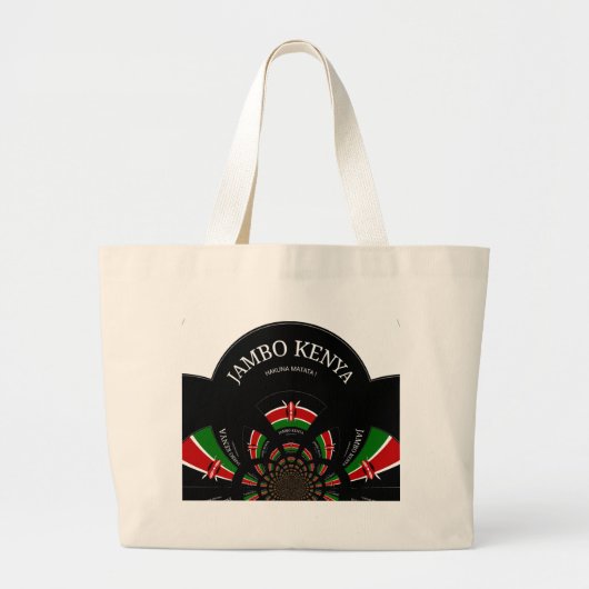 Keniaanse vlag Geïnspireerd door Jambo Welcome Des Grote Tote Bag (Voorkant)
