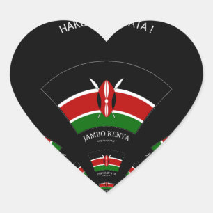 Keniaanse vlag Geïnspireerd door Jambo Welcome Des Hart Sticker