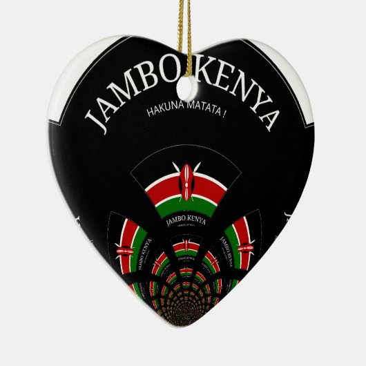 Keniaanse vlag Geïnspireerd door Jambo Welcome Des Keramisch Ornament (Rechts)