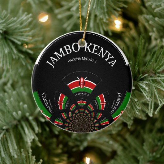 Keniaanse vlag Geïnspireerd door Jambo Welcome Des Keramisch Ornament (Boom)
