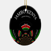 Keniaanse vlag Geïnspireerd door Jambo Welcome Des Keramisch Ornament (Rechts)