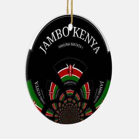 Keniaanse vlag Geïnspireerd door Jambo Welcome Des Keramisch Ornament (Rechts)