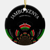 Keniaanse vlag Geïnspireerd door Jambo Welcome Des Keramisch Ornament (Voorkant)