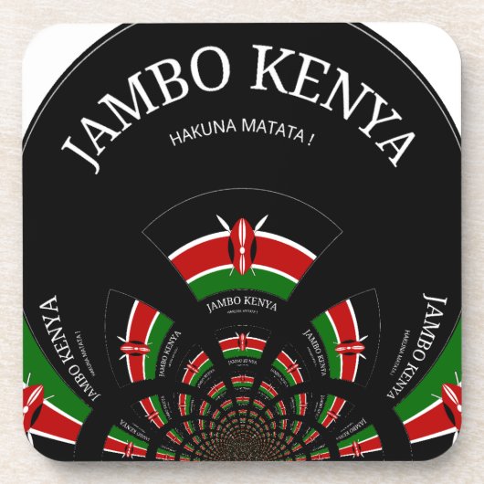 Keniaanse vlag Geïnspireerd door Jambo Welcome Des Onderzetter (Voorkant)