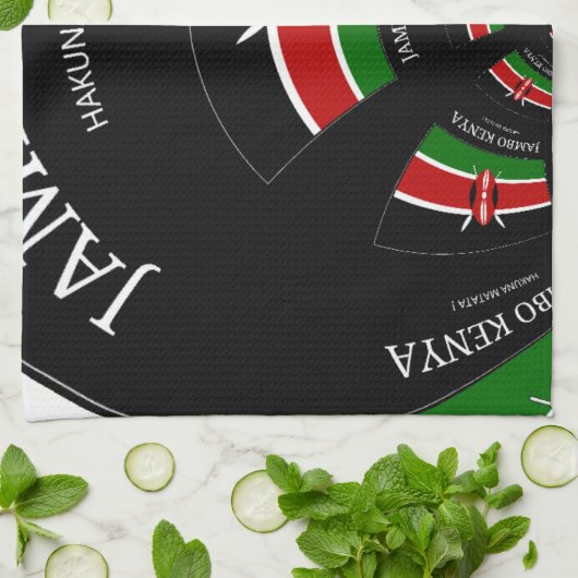 Keniaanse vlag Geïnspireerd door Jambo Welcome Des Theedoek (Gevouwen)