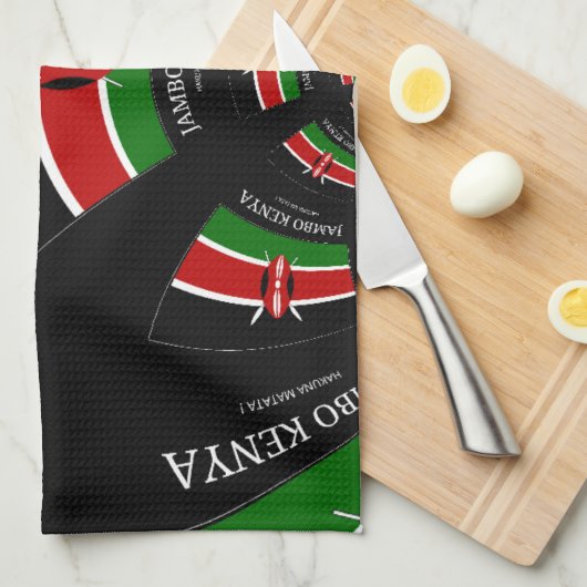 Keniaanse vlag Geïnspireerd door Jambo Welcome Des Theedoek (Quarter Fold)