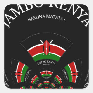 Keniaanse vlag Geïnspireerd door Jambo Welcome Des Vierkante Sticker