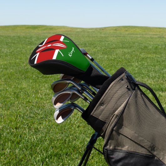 Keniaanse Vlag & Golf Kenia sport Hoesjes / clubs Golfheadcover (Insitu)