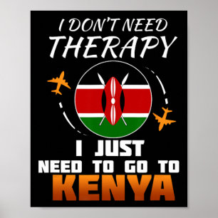 Keniaanse Vlag I Grappige Kenia Vlag I Vakantie Ke Poster