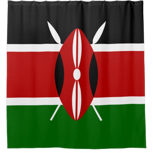 Keniaanse vlag (Kenia) Douchegordijn (Voorkant)
