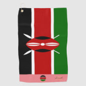 Keniaanse vlag & Kenia monogrammen/dame golfhanddo Golfhanddoek (Voorkant)
