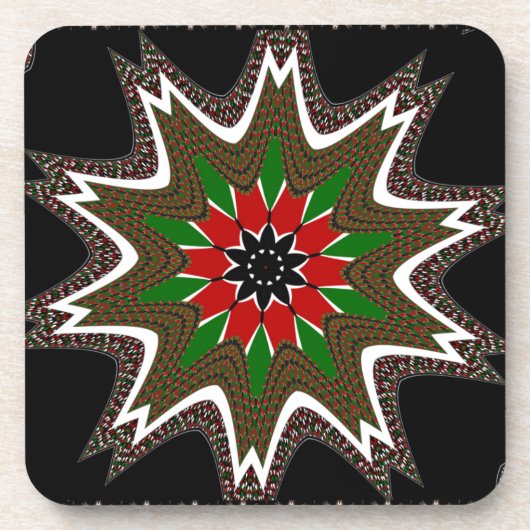 Keniaanse vlag kleuren kunstdruk / grafisch bier onderzetter (Voorkant)