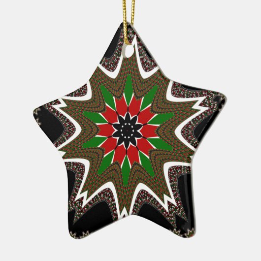 Keniaanse vlag kleuren kunstdruk / grafisch keramisch ornament (Links)