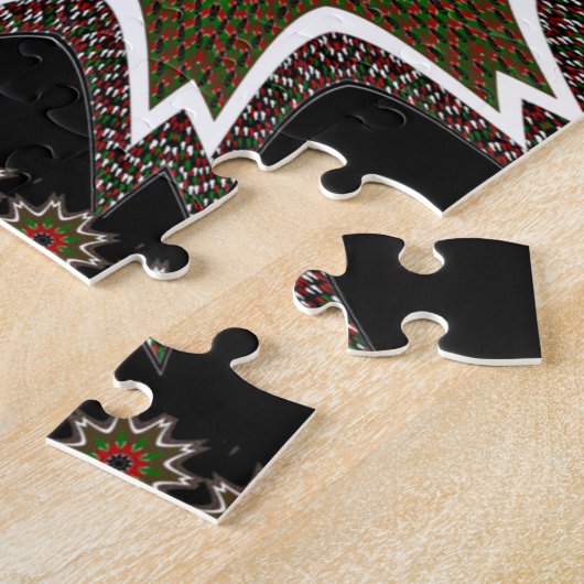 Keniaanse vlag kleuren kunstdruk / grafisch legpuzzel (Zijkant)