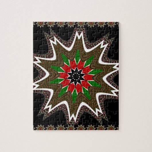 Keniaanse vlag kleuren kunstdruk / grafisch legpuzzel (Verticaal)