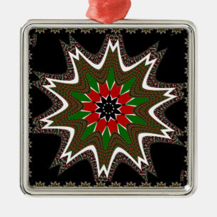 Keniaanse vlag kleuren kunstdruk / grafisch metalen ornament