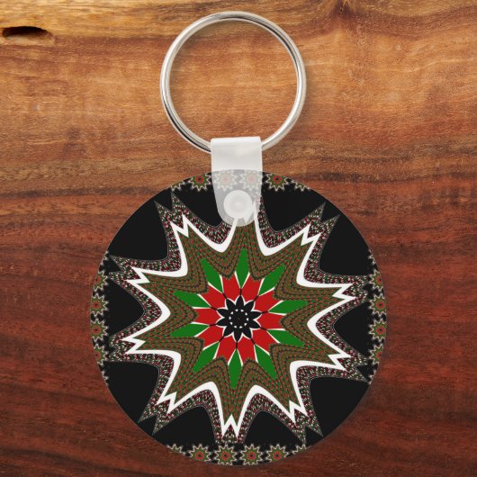 Keniaanse vlag kleuren kunstdruk / grafisch sleutelhanger (Voorkant)