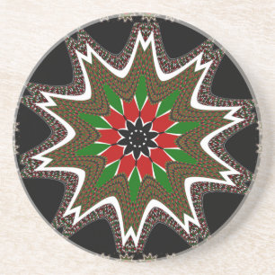 Keniaanse vlag kleuren kunstdruk / grafisch zandsteen onderzetter