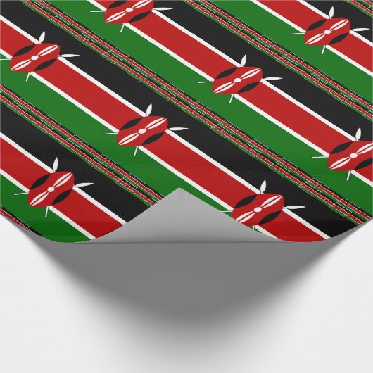 Keniaanse vlag: met miniatuur vlag Lijst Border Ar Cadeaupapier (Hoek)