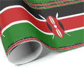 Keniaanse vlag: met miniatuur vlag Lijst Border Ar Cadeaupapier (Rol Hoek)