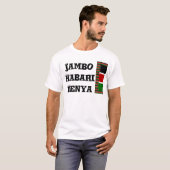 Keniaanse vlag: met miniatuur vlag Lijst Border Ar T-shirt (Voorkant volledig)