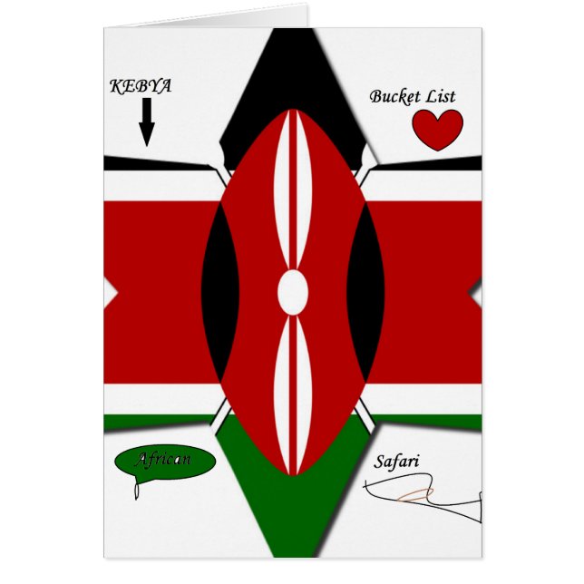 Keniaanse vlag Safari Design: Bucket List (Voorkant)