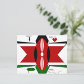 Keniaanse vlag Safari Design: Bucket List Briefkaart (Staand voorkant)