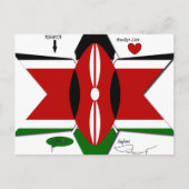 Keniaanse vlag Safari Design: Bucket List Briefkaart (Voorkant)