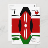 Keniaanse vlag Safari Design: Bucket List Briefkaart (Voorkant / Achterkant)
