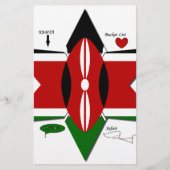Keniaanse vlag Safari Design: Bucket List Briefpapier (Voorkant)