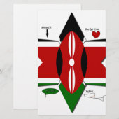 Keniaanse vlag Safari Design: Bucket List Briefpapier (Voorkant / Achterkant)