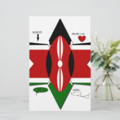 Keniaanse vlag Safari Design: Bucket List Briefpapier (Staand voorkant)