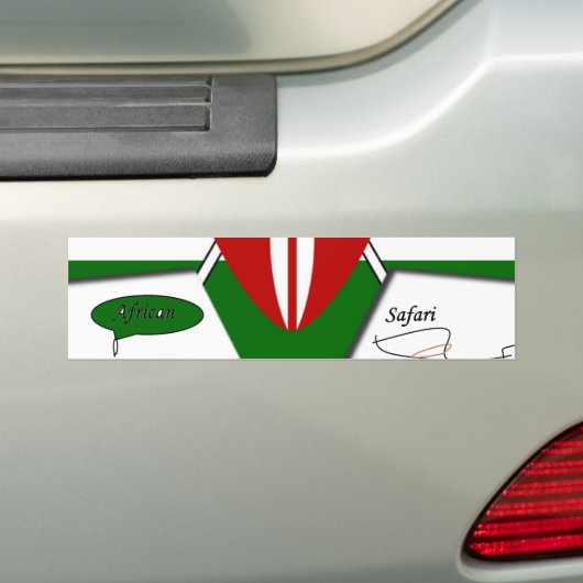 Keniaanse vlag Safari Design: Bucket List Bumpersticker (Op auto)