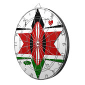 Keniaanse vlag Safari Design: Bucket List Dartbord (Voorkant Rechts)