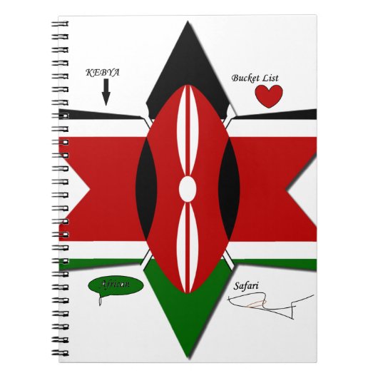 Keniaanse vlag Safari Design: Bucket List Notitieboek (Voorkant)