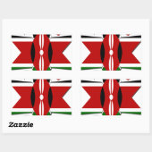 Keniaanse vlag Safari Design: Bucket List Rechthoekige Sticker (Vel)