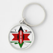 Keniaanse vlag Safari Design: Bucket List Sleutelhanger (Voorkant)