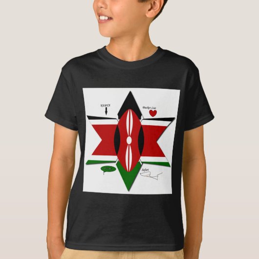 Keniaanse vlag Safari Design: Bucket List T-shirt (Voorkant)